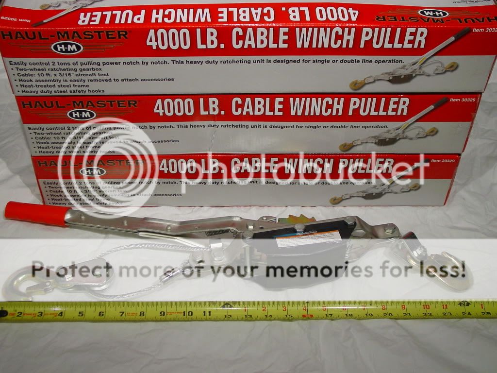 Lot of THREE Ratcheting Hand Crank Handle 2 Ton 4000 Lb Cable Winch